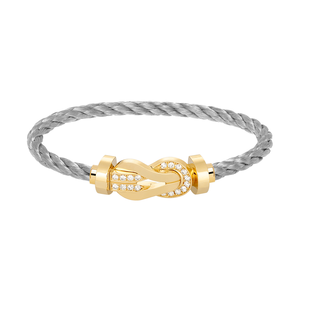 [ECHO ]CHANCE LARGE 8 FIGURE BUCKLE HALF DIAMOND BRACELET GOLD