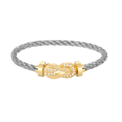 [ECHO ]CHANCE LARGE 8 FIGURE BUCKLE HALF DIAMOND BRACELET GOLD