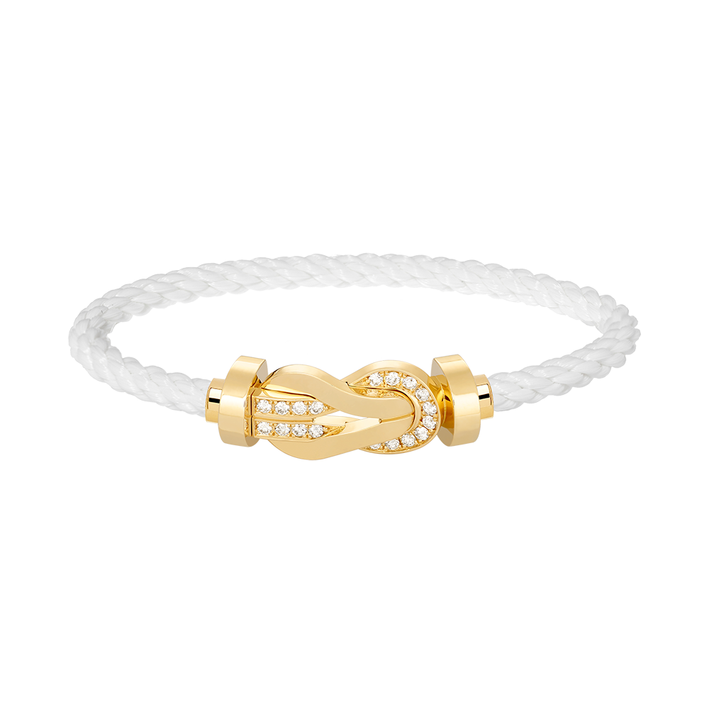 [ECHO ]CHANCE LARGE 8 FIGURE BUCKLE HALF DIAMOND BRACELET GOLD