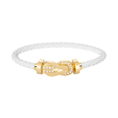 [ECHO ]CHANCE LARGE 8 FIGURE BUCKLE HALF DIAMOND BRACELET GOLD