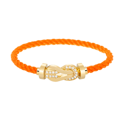 [ECHO ]CHANCE LARGE 8 FIGURE BUCKLE HALF DIAMOND BRACELET GOLD