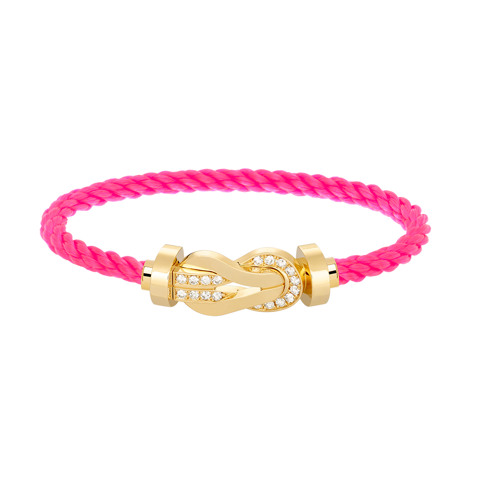 [ECHO ]CHANCE LARGE 8 FIGURE BUCKLE HALF DIAMOND BRACELET GOLD