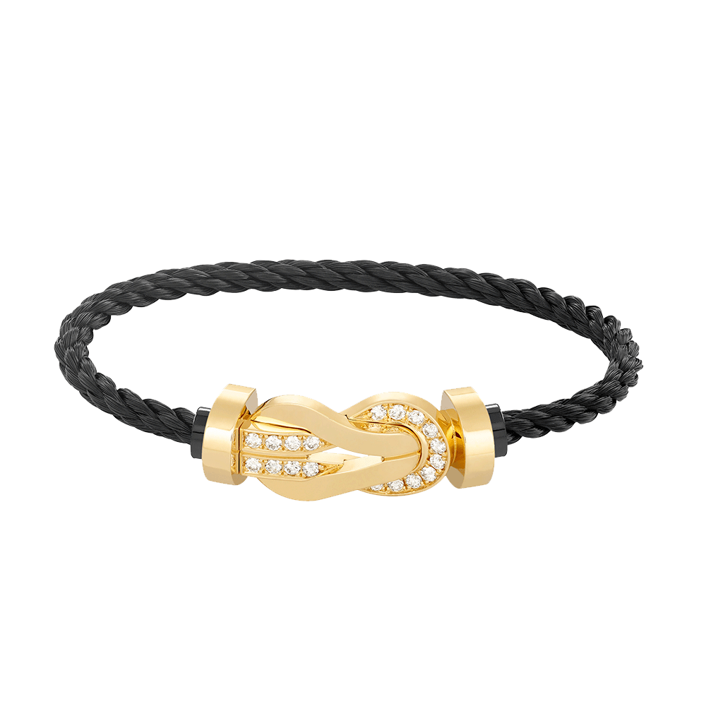 [ECHO ]CHANCE LARGE 8 FIGURE BUCKLE HALF DIAMOND BRACELET GOLD