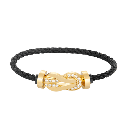 [ECHO ]CHANCE LARGE 8 FIGURE BUCKLE HALF DIAMOND BRACELET GOLD