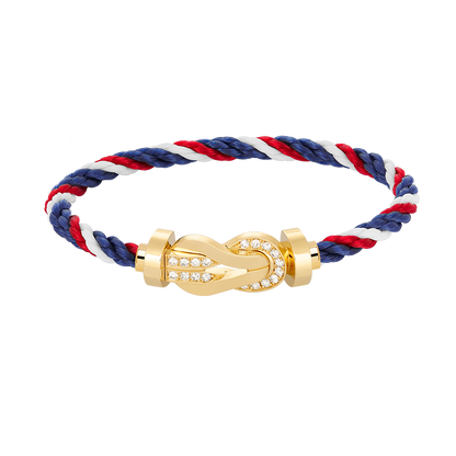 [ECHO ]CHANCE LARGE 8 FIGURE BUCKLE HALF DIAMOND BRACELET GOLD