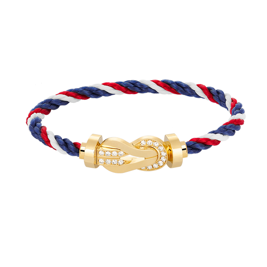 [ECHO ]CHANCE LARGE 8 FIGURE BUCKLE HALF DIAMOND BRACELET GOLD