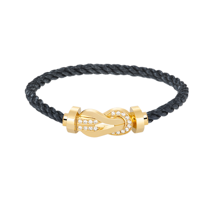 [ECHO ]CHANCE LARGE 8 FIGURE BUCKLE HALF DIAMOND BRACELET GOLD