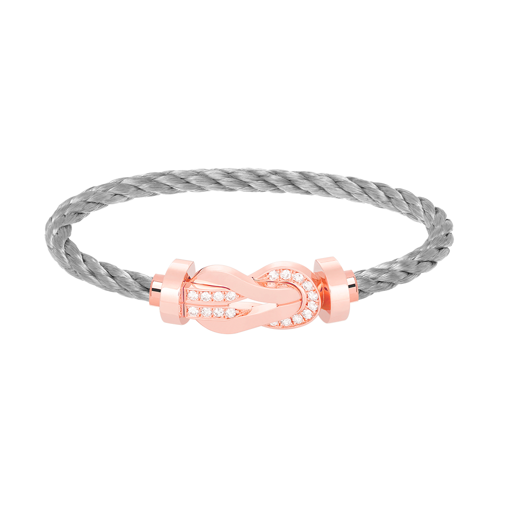 [ECHO ]CHANCE LARGE 8 FIGURE BUCKLE HALF DIAMOND BRACELET ROSE GOLD