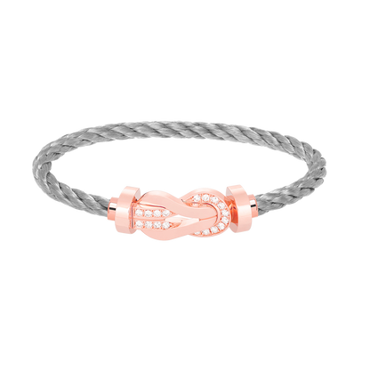 [ECHO ]CHANCE LARGE 8 FIGURE BUCKLE HALF DIAMOND BRACELET ROSE GOLD