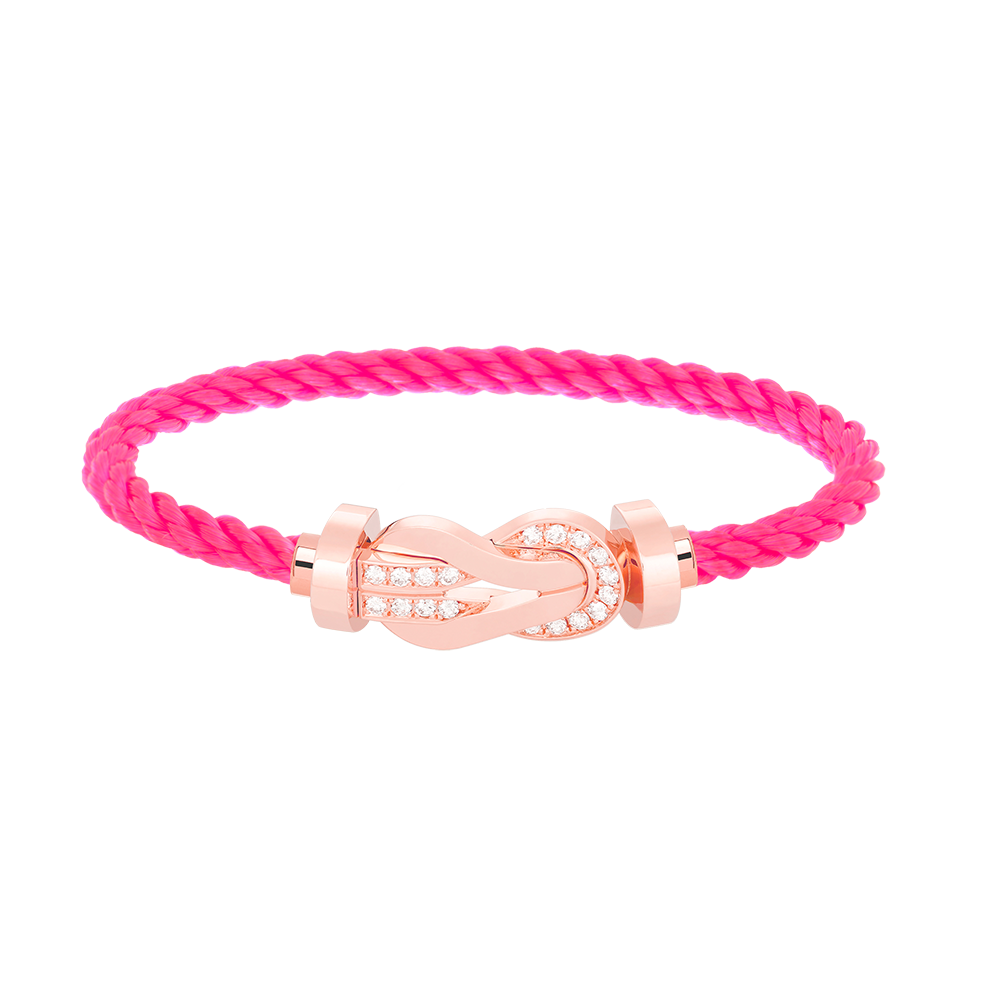 [ECHO ]CHANCE LARGE 8 FIGURE BUCKLE HALF DIAMOND BRACELET ROSE GOLD