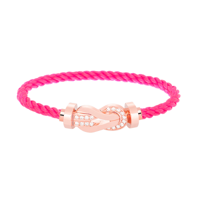 [ECHO ]CHANCE LARGE 8 FIGURE BUCKLE HALF DIAMOND BRACELET ROSE GOLD