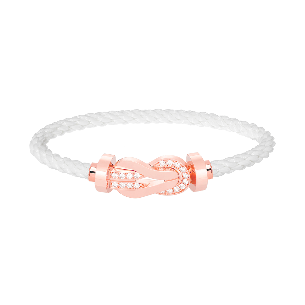 [ECHO ]CHANCE LARGE 8 FIGURE BUCKLE HALF DIAMOND BRACELET ROSE GOLD