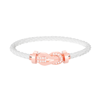 [ECHO ]CHANCE LARGE 8 FIGURE BUCKLE HALF DIAMOND BRACELET ROSE GOLD