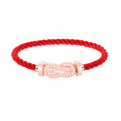[ECHO ]CHANCE LARGE 8 FIGURE BUCKLE HALF DIAMOND BRACELET ROSE GOLD