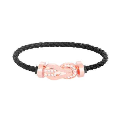 [ECHO ]CHANCE LARGE 8 FIGURE BUCKLE HALF DIAMOND BRACELET ROSE GOLD