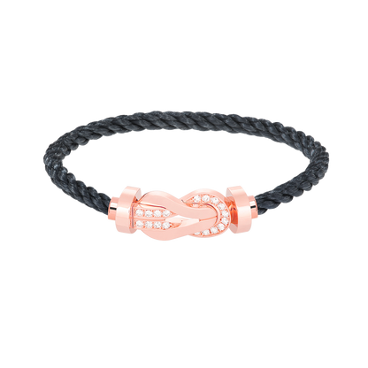 [ECHO ]CHANCE LARGE 8 FIGURE BUCKLE HALF DIAMOND BRACELET ROSE GOLD