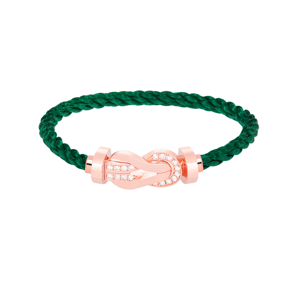 [ECHO ]CHANCE LARGE 8 FIGURE BUCKLE HALF DIAMOND BRACELET ROSE GOLD