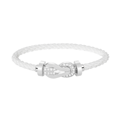 [ECHO ]CHANCE LARGE 8 FIGURE BUCKLE HALF DIAMOND BRACELET SILVER
