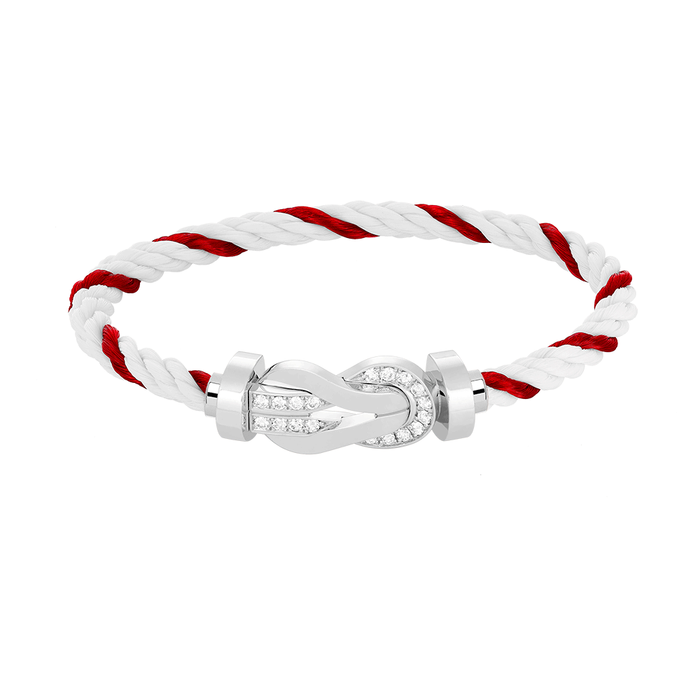 [ECHO ]CHANCE LARGE 8 FIGURE BUCKLE HALF DIAMOND BRACELET SILVER