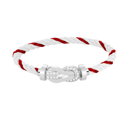 [ECHO ]CHANCE LARGE 8 FIGURE BUCKLE HALF DIAMOND BRACELET SILVER