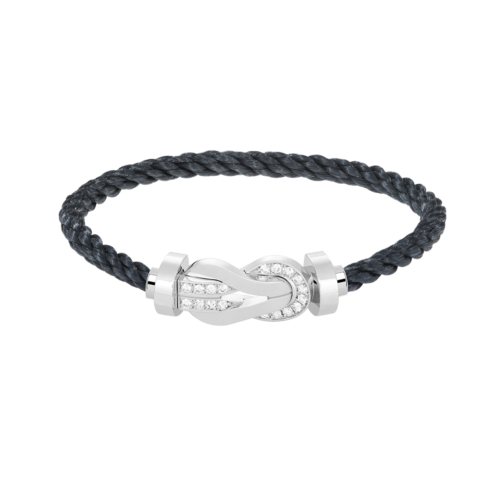 [ECHO ]CHANCE LARGE 8 FIGURE BUCKLE HALF DIAMOND BRACELET SILVER