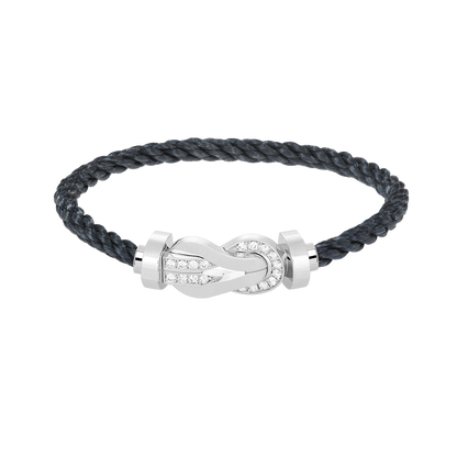 [ECHO ]CHANCE LARGE 8 FIGURE BUCKLE HALF DIAMOND BRACELET SILVER