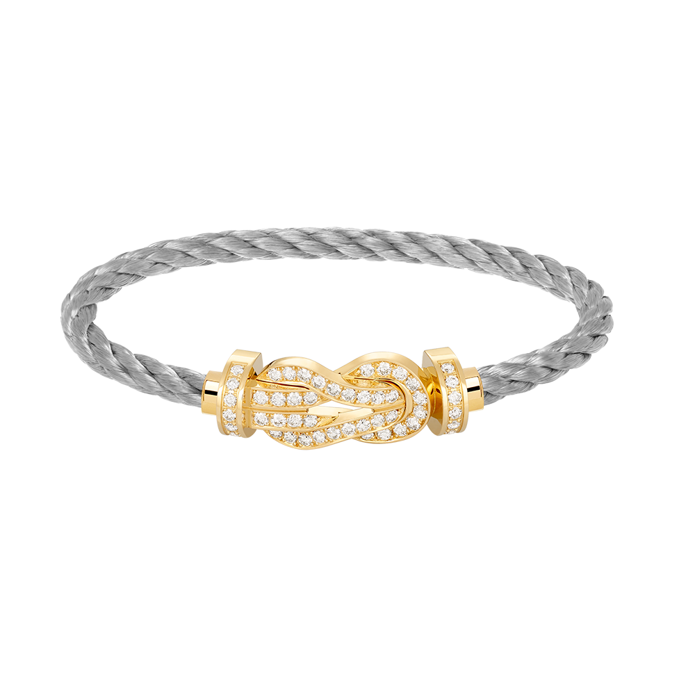 [ECHO ]CHANCE LARGE 8 FIGURE BUCKLE FULLDIAMOND BRACELET GOLD
