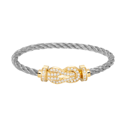 [ECHO ]CHANCE LARGE 8 FIGURE BUCKLE FULLDIAMOND BRACELET GOLD