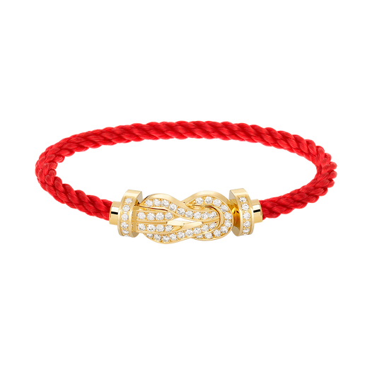 [ECHO ]CHANCE LARGE 8 FIGURE BUCKLE FULLDIAMOND BRACELET GOLD