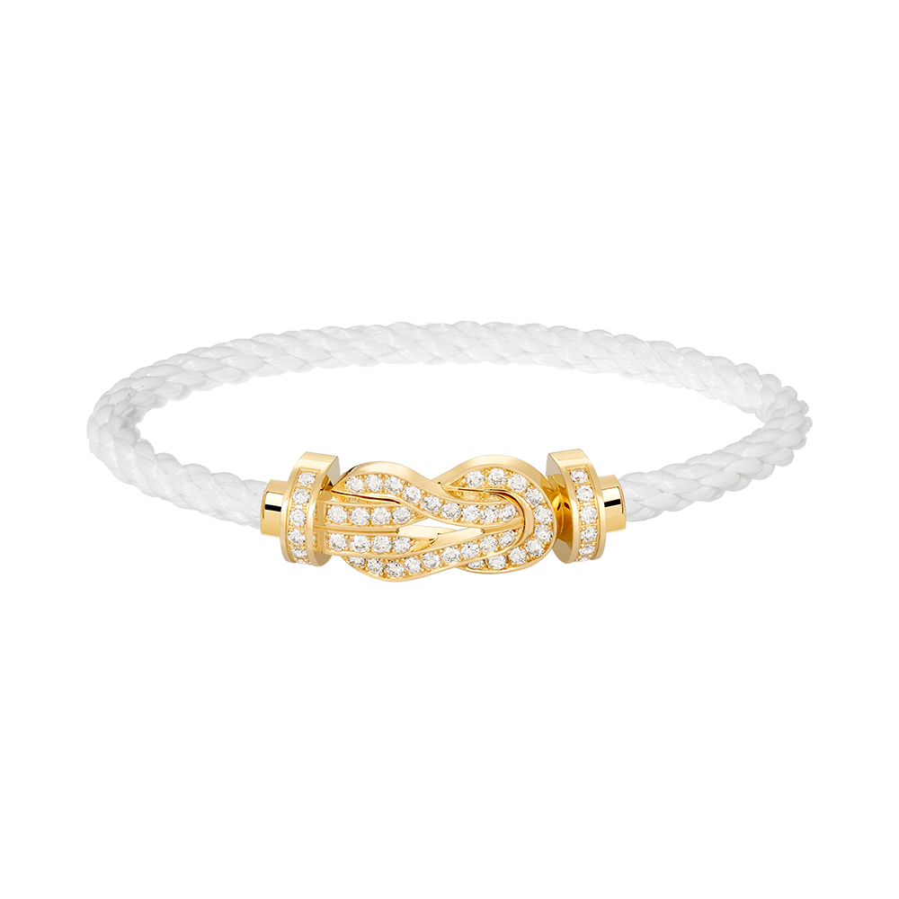 [ECHO ]CHANCE LARGE 8 FIGURE BUCKLE FULLDIAMOND BRACELET GOLD