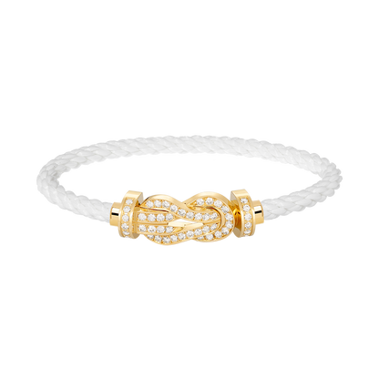[ECHO ]CHANCE LARGE 8 FIGURE BUCKLE FULLDIAMOND BRACELET GOLD