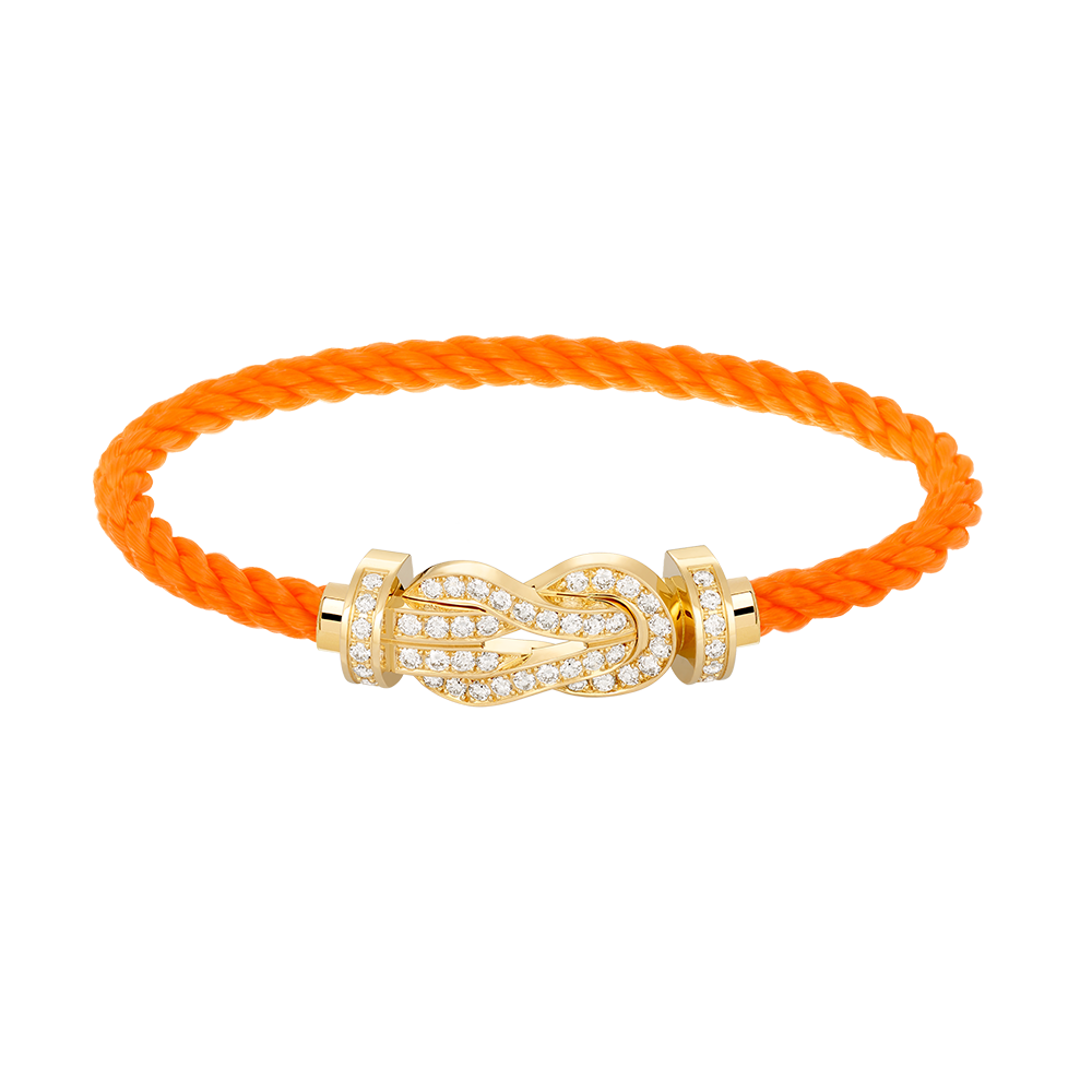 [ECHO ]CHANCE LARGE 8 FIGURE BUCKLE FULLDIAMOND BRACELET GOLD