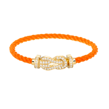 [ECHO ]CHANCE LARGE 8 FIGURE BUCKLE FULLDIAMOND BRACELET GOLD