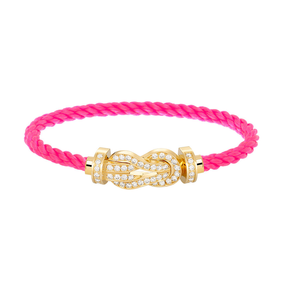 [ECHO ]CHANCE LARGE 8 FIGURE BUCKLE FULLDIAMOND BRACELET GOLD