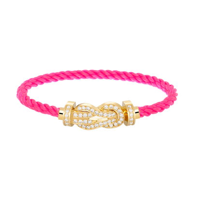 [ECHO ]CHANCE LARGE 8 FIGURE BUCKLE FULLDIAMOND BRACELET GOLD