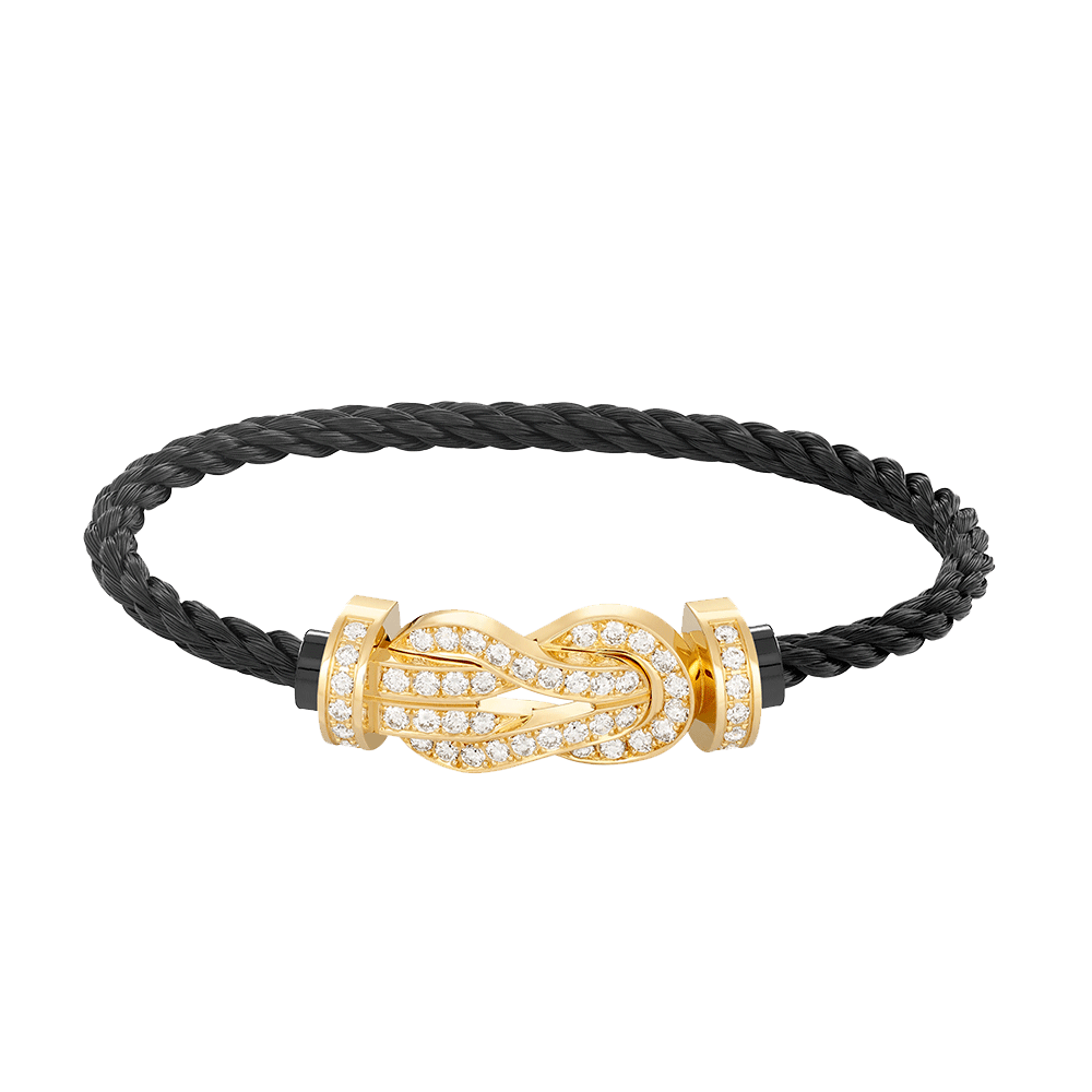 [ECHO ]CHANCE LARGE 8 FIGURE BUCKLE FULLDIAMOND BRACELET GOLD