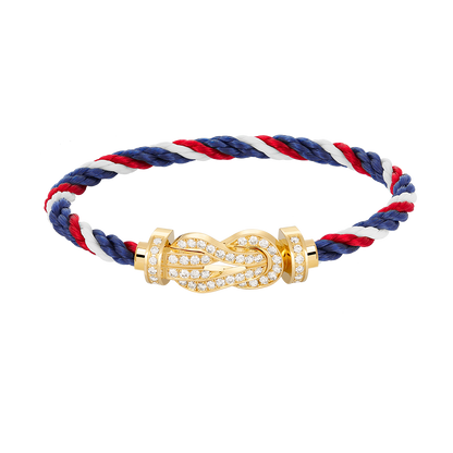 [ECHO ]CHANCE LARGE 8 FIGURE BUCKLE FULLDIAMOND BRACELET GOLD