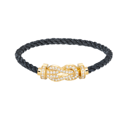 [ECHO ]CHANCE LARGE 8 FIGURE BUCKLE FULLDIAMOND BRACELET GOLD