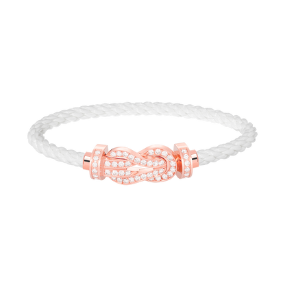 [ECHO ]CHANCE LARGE 8 FIGURE BUCKLE FULL DIAMOND BRACELET ROSE GOLD