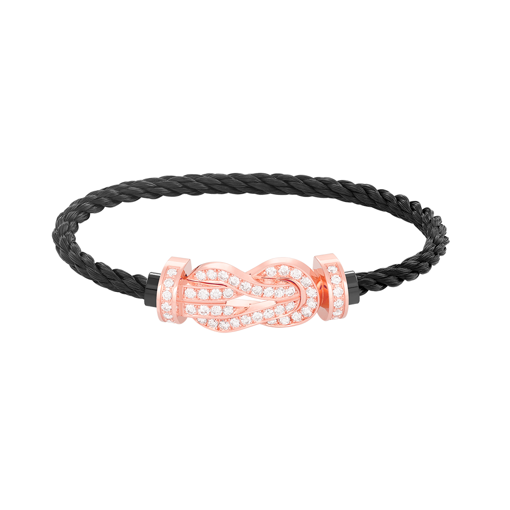 [ECHO ]CHANCE LARGE 8 FIGURE BUCKLE FULL DIAMOND BRACELET ROSE GOLD