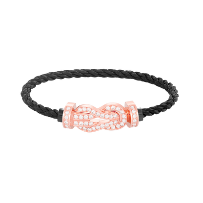[ECHO ]CHANCE LARGE 8 FIGURE BUCKLE FULL DIAMOND BRACELET ROSE GOLD
