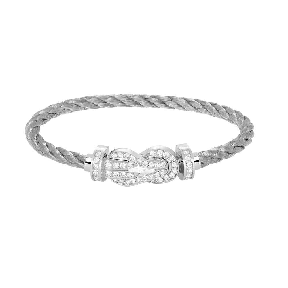 [ECHO ]CHANCE LARGE 8 FIGURE BUCKLE FULL DIAMOND BRACELET SILVER