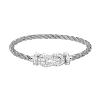 [ECHO ]CHANCE LARGE 8 FIGURE BUCKLE FULL DIAMOND BRACELET SILVER