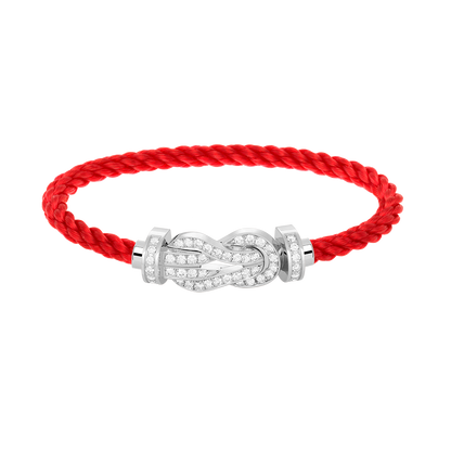 [ECHO ]CHANCE LARGE 8 FIGURE BUCKLE FULL DIAMOND BRACELET SILVER