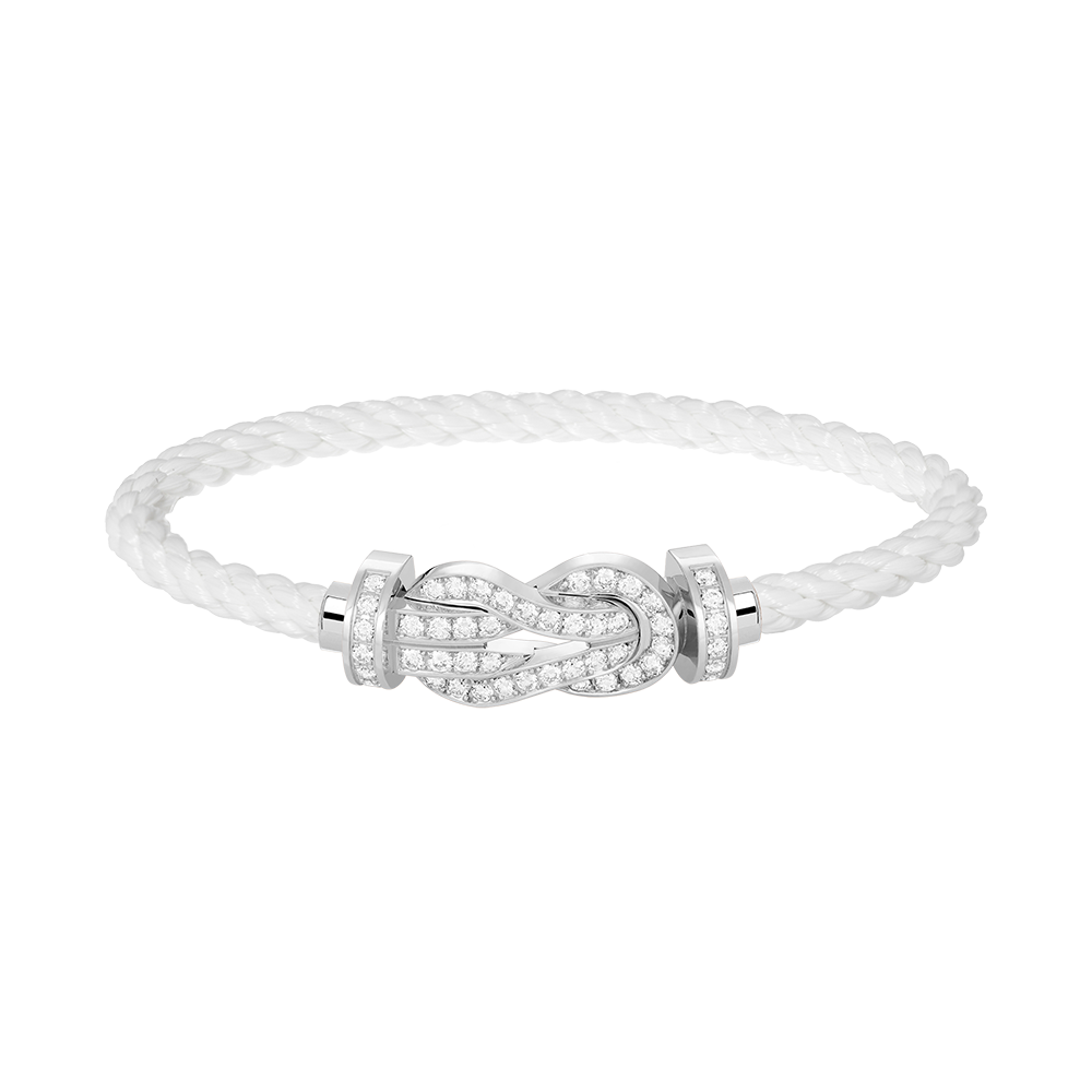 [ECHO ]CHANCE LARGE 8 FIGURE BUCKLE FULL DIAMOND BRACELET SILVER