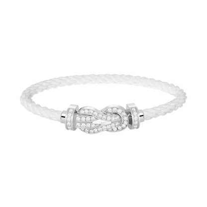 [ECHO ]CHANCE LARGE 8 FIGURE BUCKLE FULL DIAMOND BRACELET SILVER