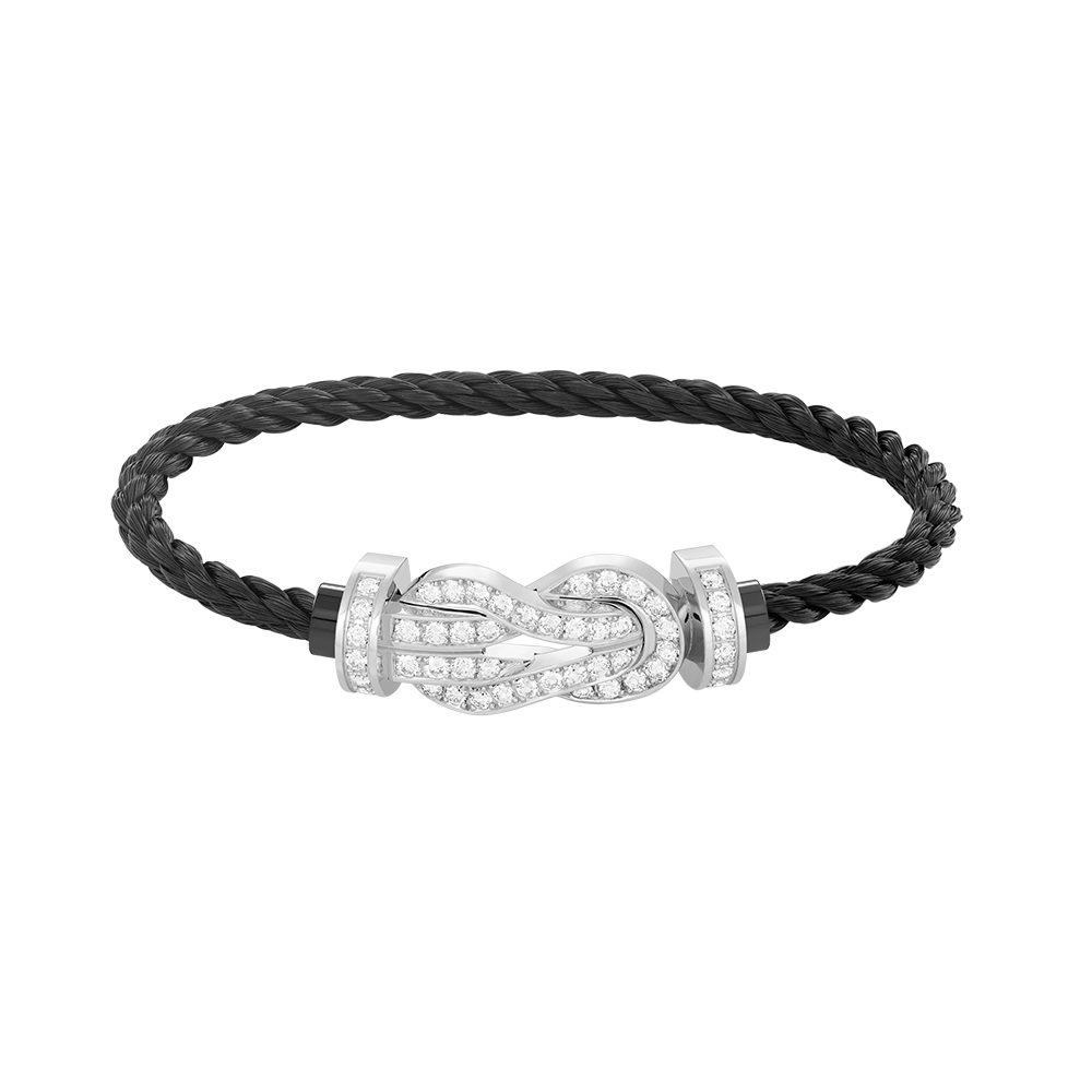 [ECHO ]CHANCE LARGE 8 FIGURE BUCKLE FULL DIAMOND BRACELET SILVER