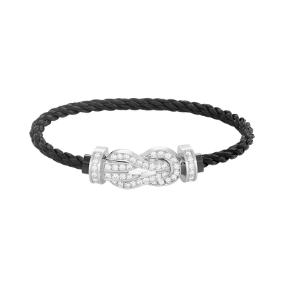 [ECHO ]CHANCE LARGE 8 FIGURE BUCKLE FULL DIAMOND BRACELET SILVER