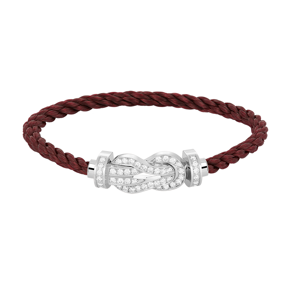 [ECHO ]CHANCE LARGE 8 FIGURE BUCKLE FULL DIAMOND BRACELET SILVER