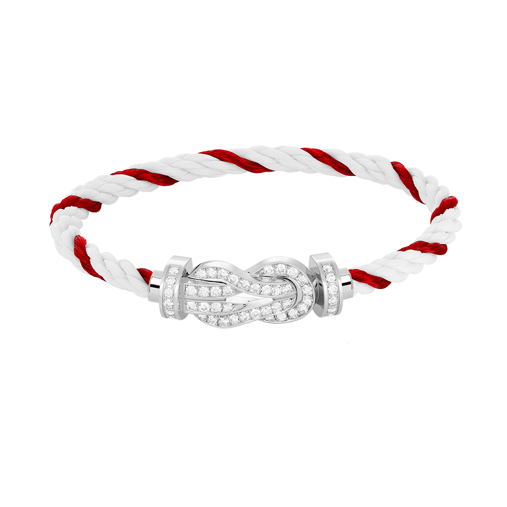 [ECHO ]CHANCE LARGE 8 FIGURE BUCKLE FULL DIAMOND BRACELET SILVER